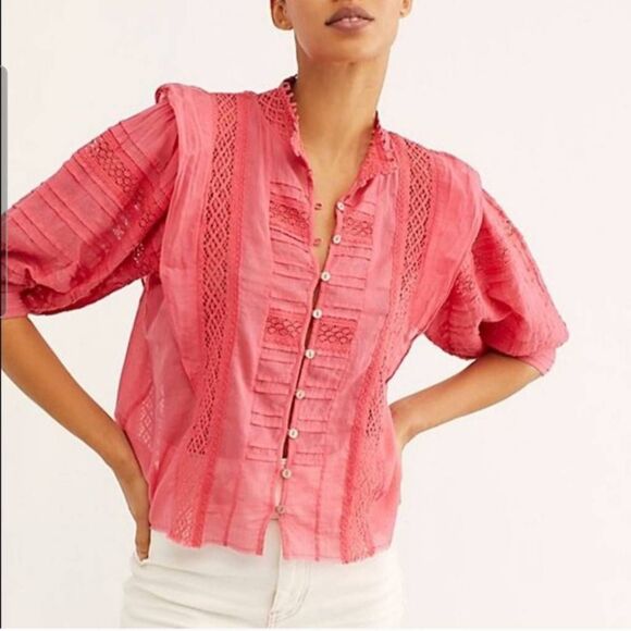 Free People One Rosalind Button Up Top - Picture 1 of 8
